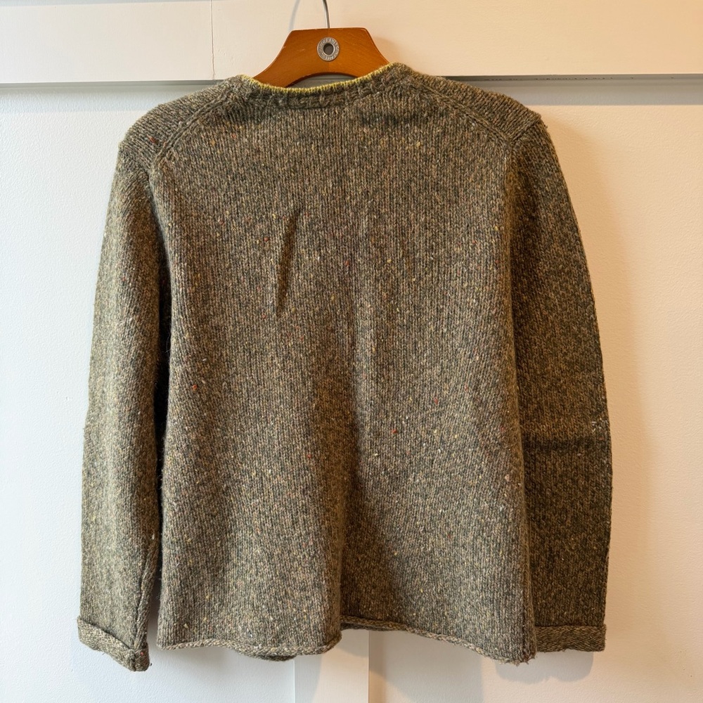 Vintage Talbots Cardigan Sweater Wool Angora Green Pocket Grandma Snap Closure M - Picture 7 of 11